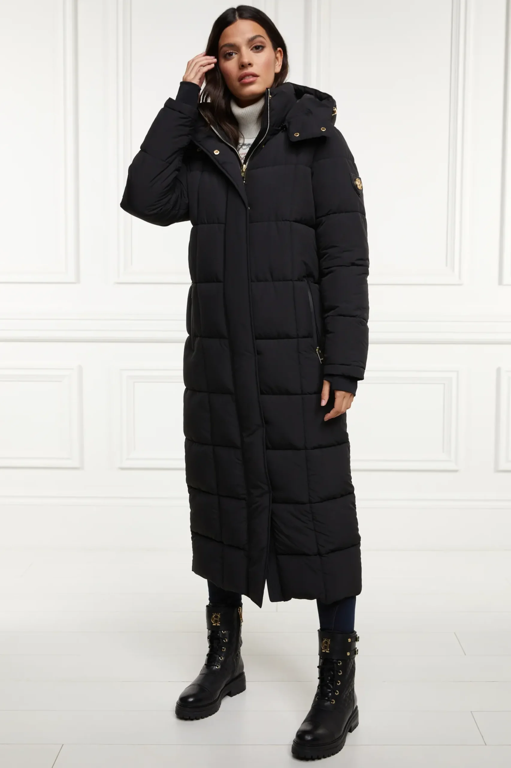 Holland Cooper Carrington Longline Coat Black