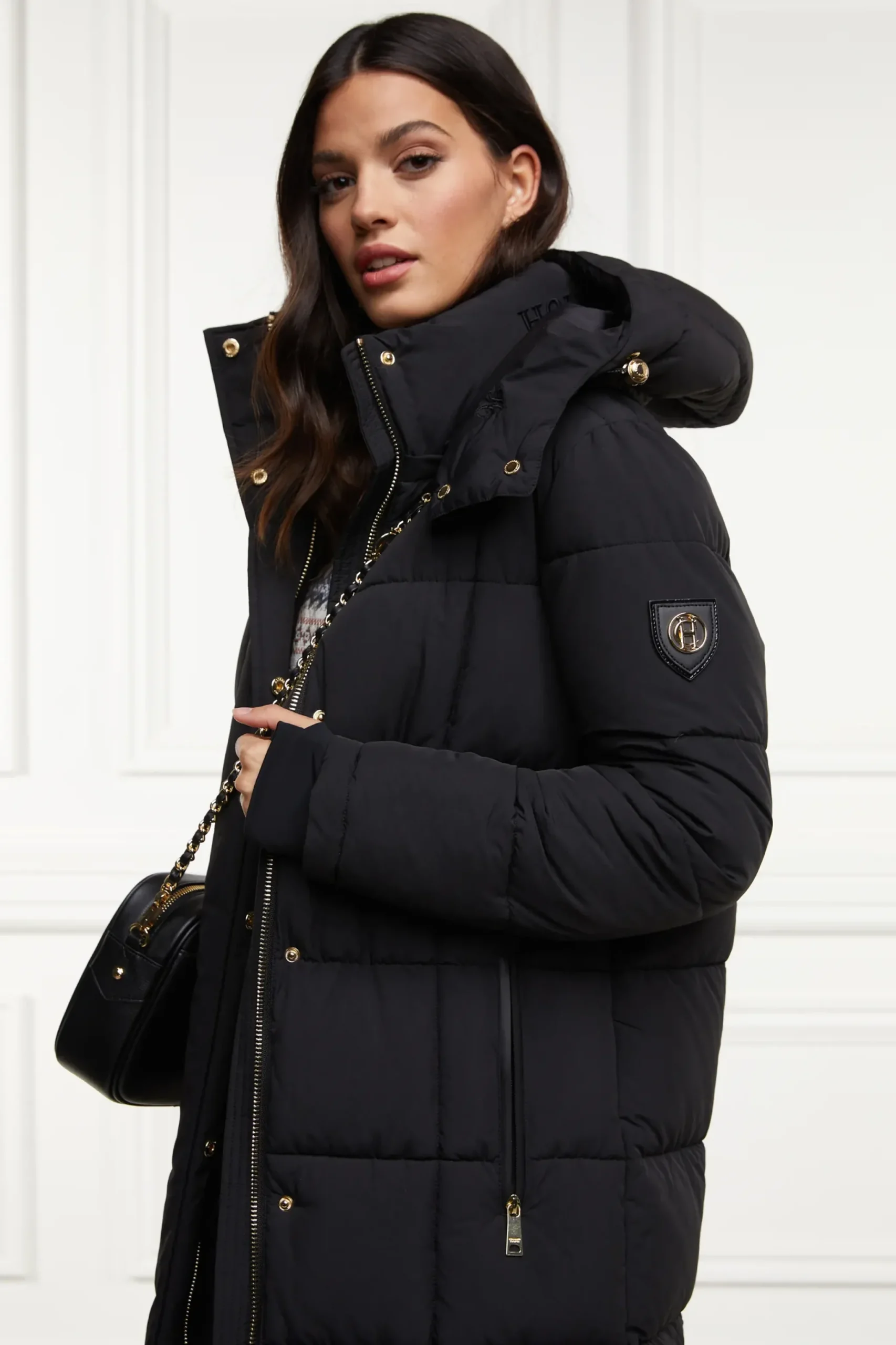Holland Cooper Carrington Longline Coat Black