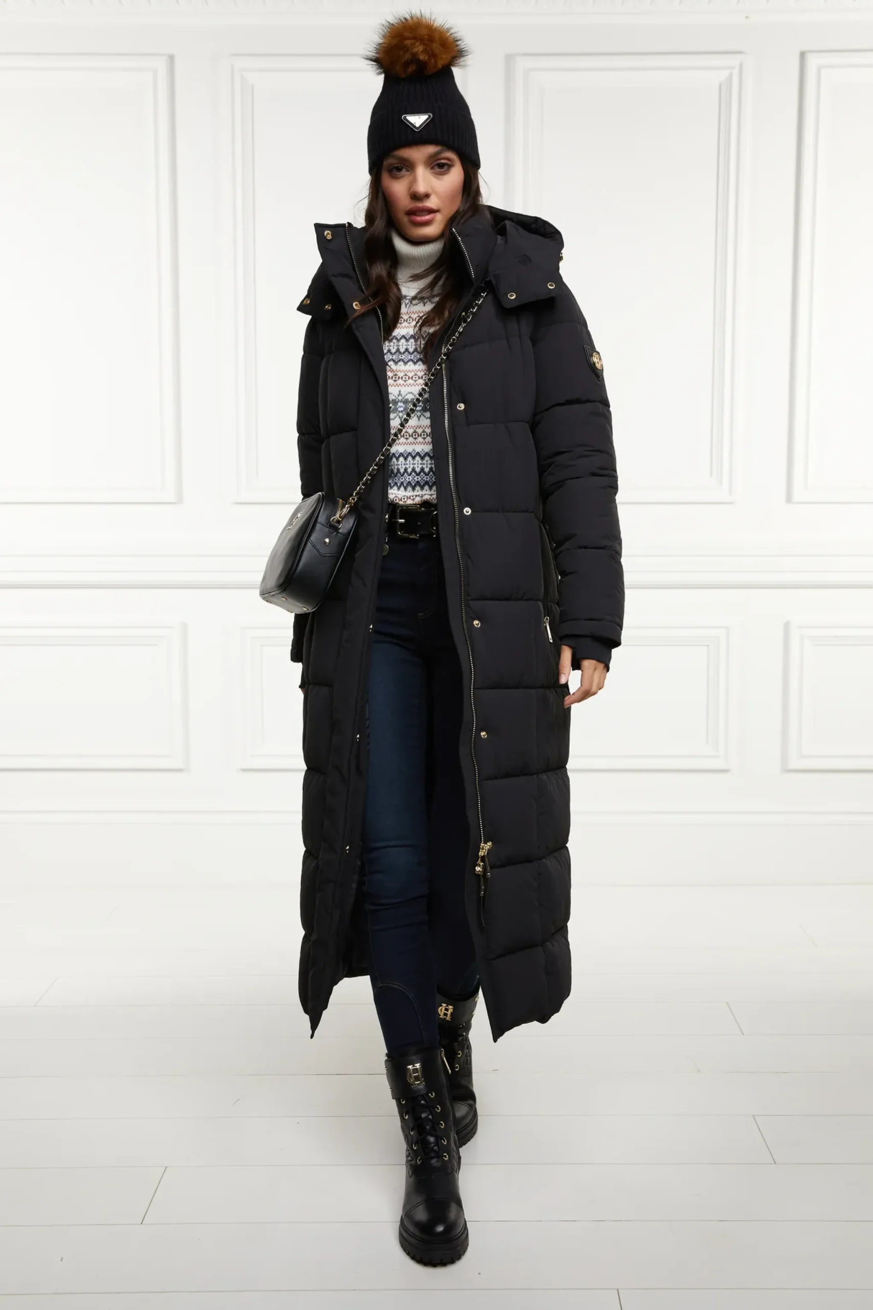 Holland Cooper Carrington Longline Coat Black