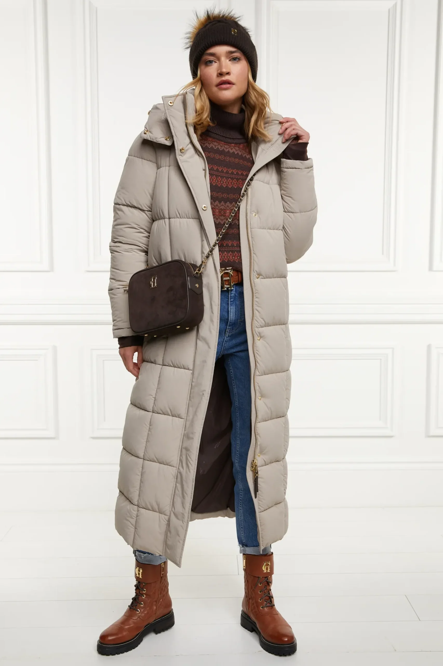 Holland Cooper Carrington Longline Coat Stone