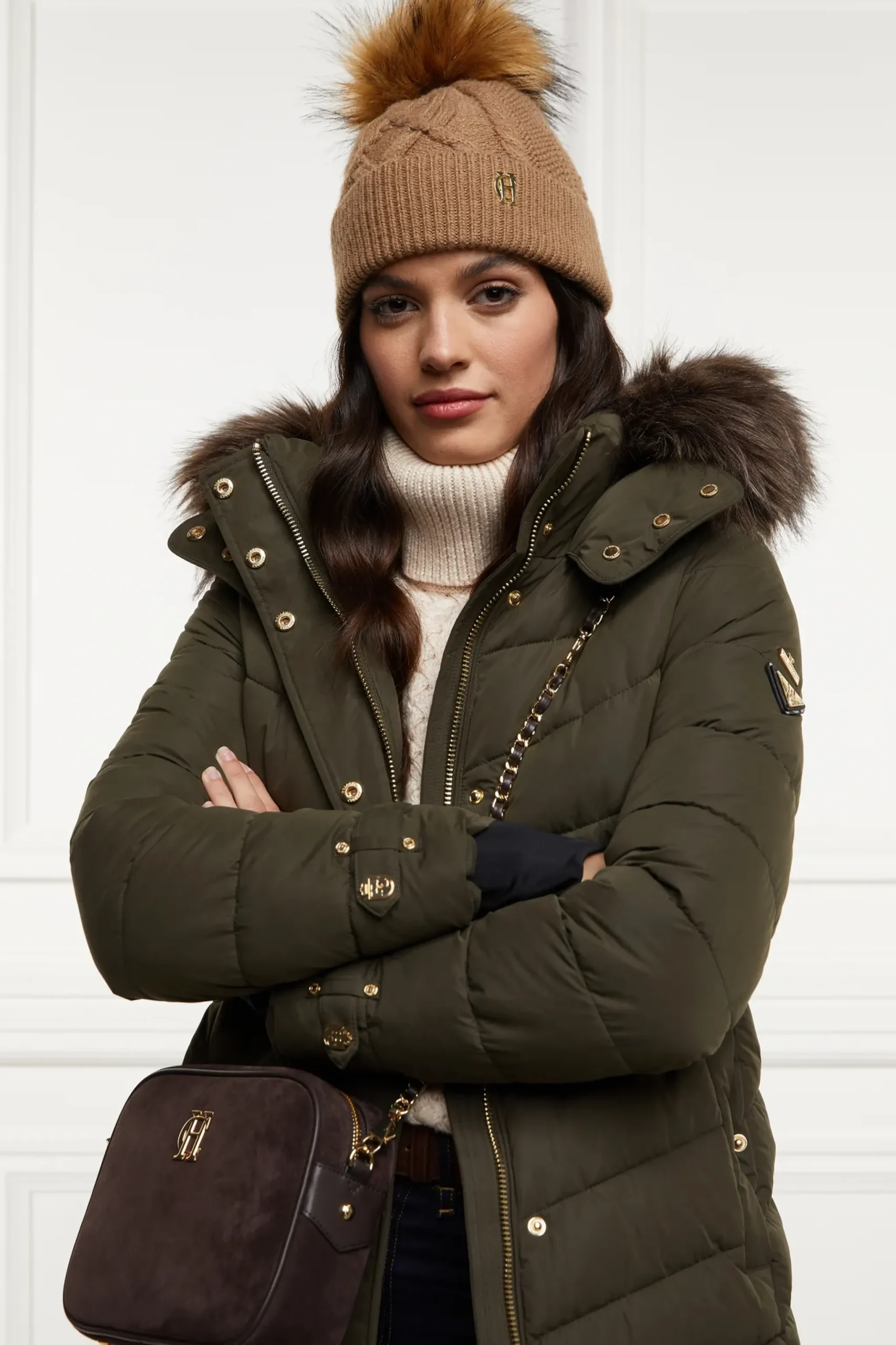Holland Cooper Chamonix Coat Khaki Outlet