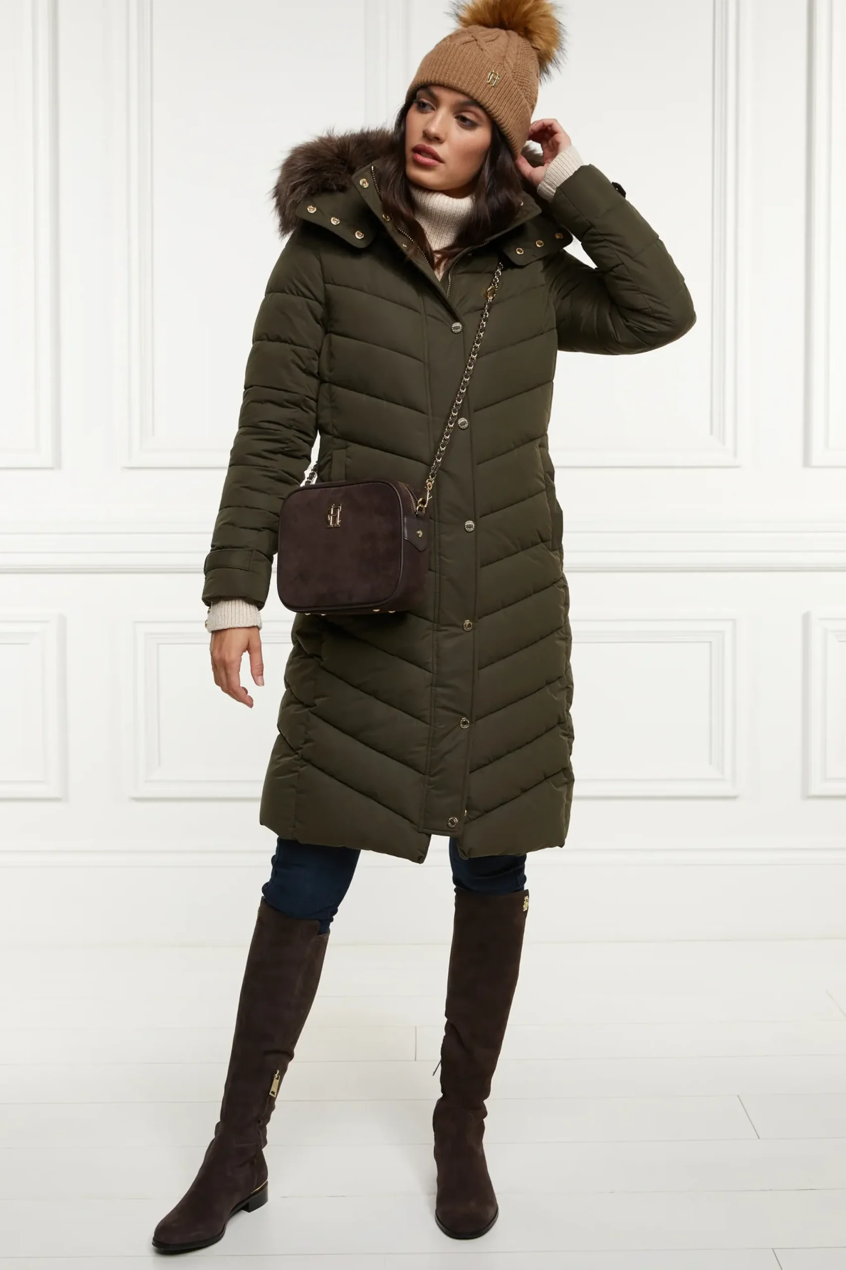 Holland Cooper Chamonix Coat Khaki Outlet