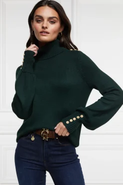 Holland Cooper Chamonix Roll Neck Knit Emerald