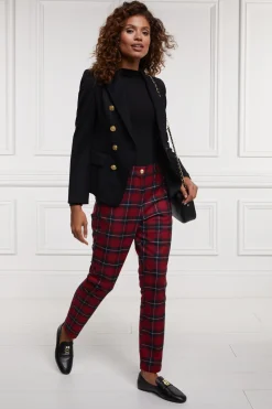 Holland Cooper Charlton Trousers Red Tartan Sale