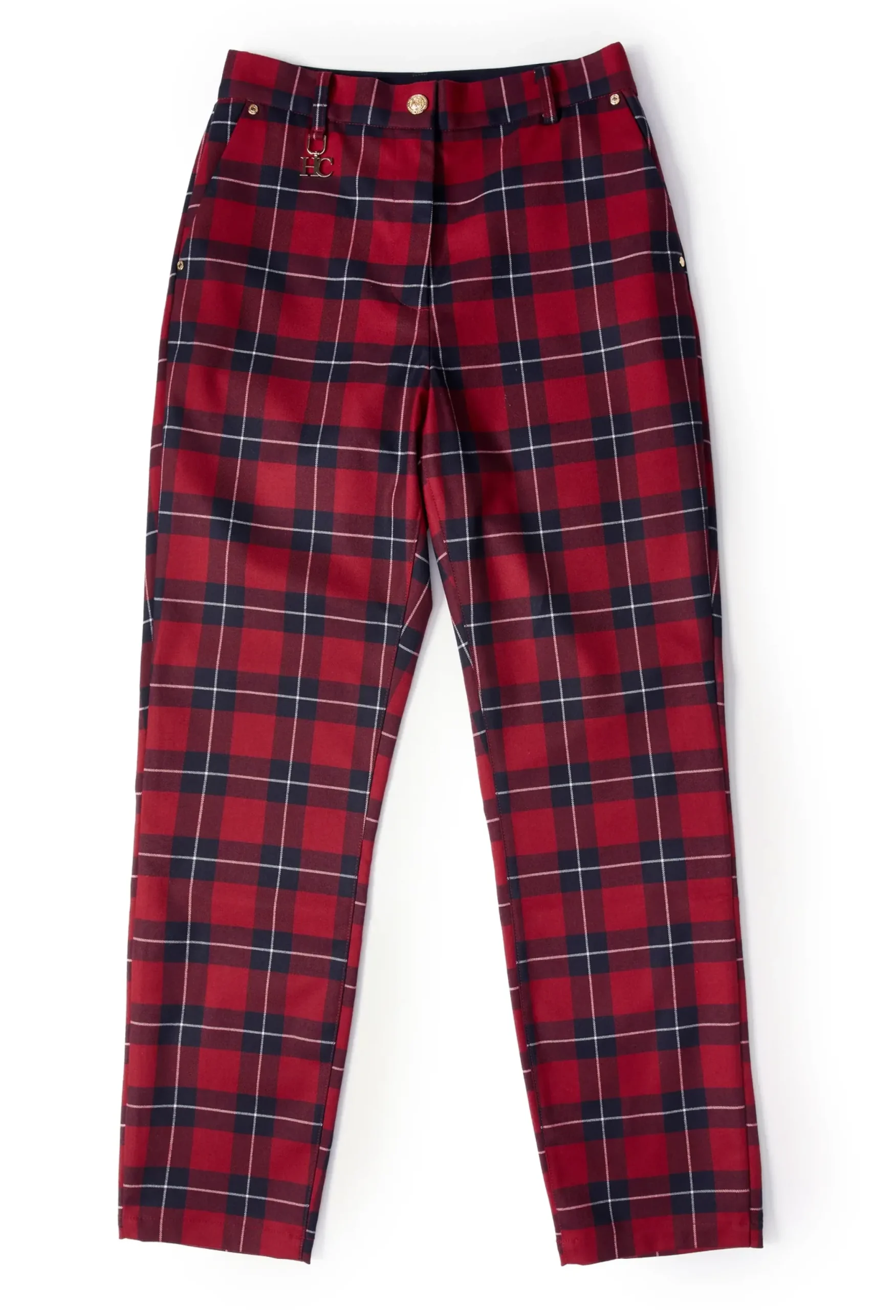 Holland Cooper Charlton Trousers Red Tartan Sale