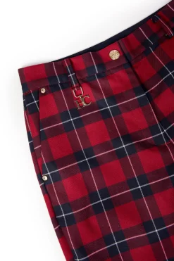 Holland Cooper Charlton Trousers Red Tartan Sale
