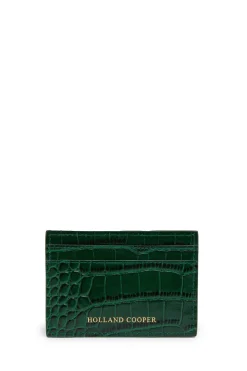 Holland Cooper Chelsea Card Holder Emerald Croc New