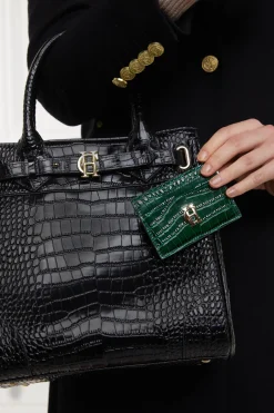 Holland Cooper Chelsea Card Holder Emerald Croc New