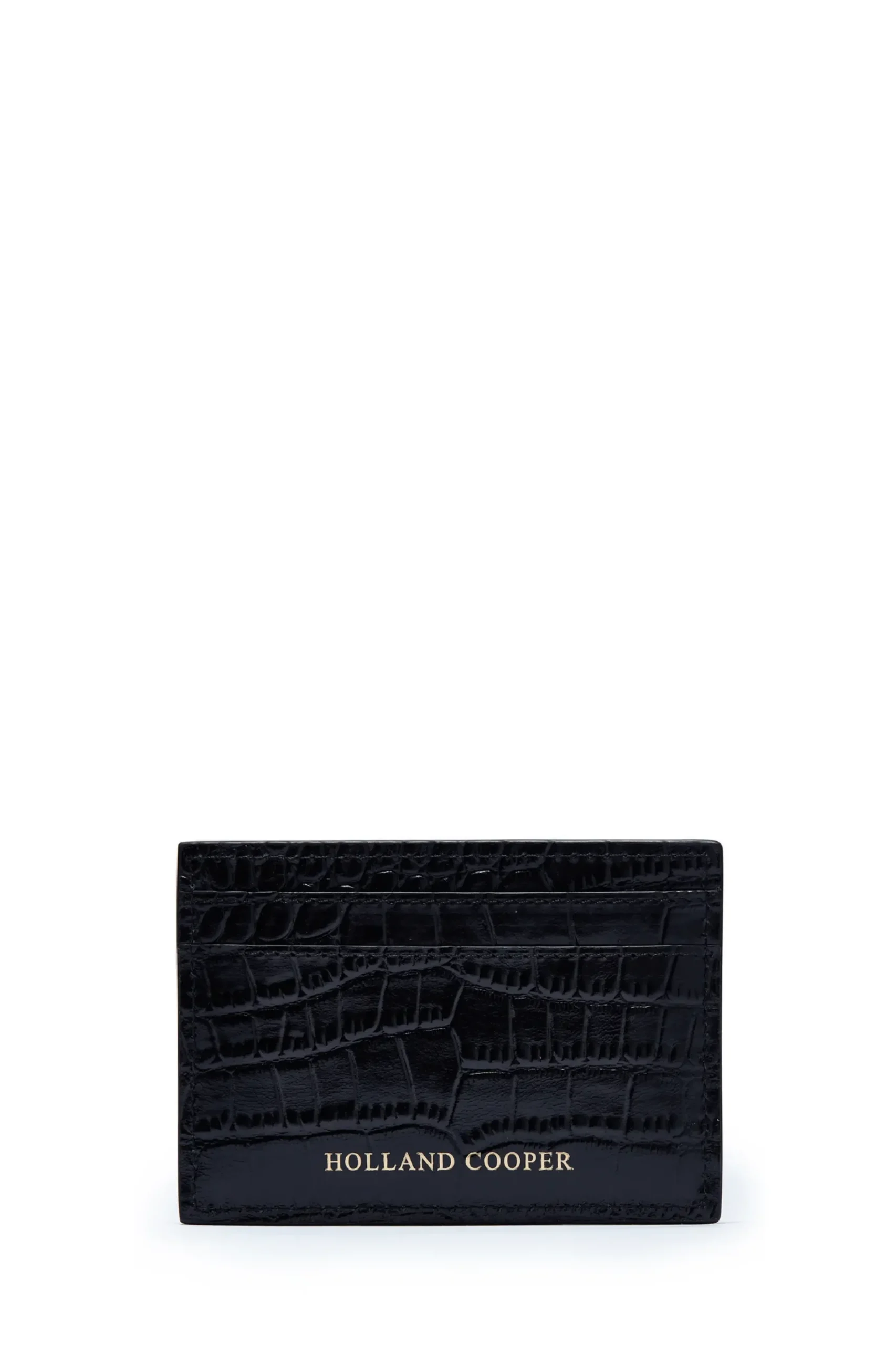 Holland Cooper Chelsea Card Holder Black Croc Clearance