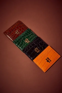 Holland Cooper Chelsea Card Holder Black Croc Clearance