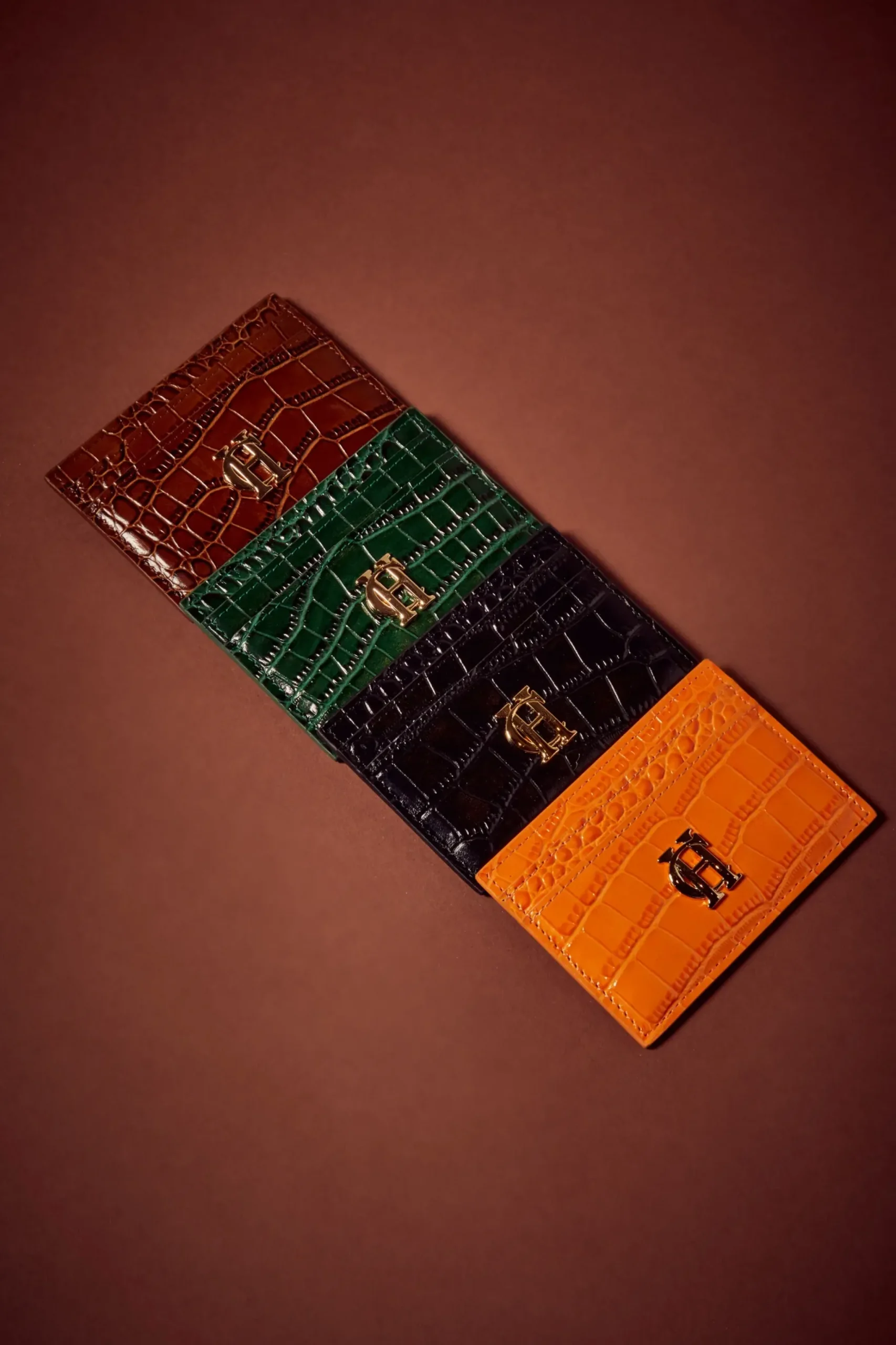 Holland Cooper Chelsea Card Holder Black Croc Clearance