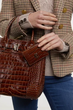 Holland Cooper Chelsea Card Holder Tan Croc Best