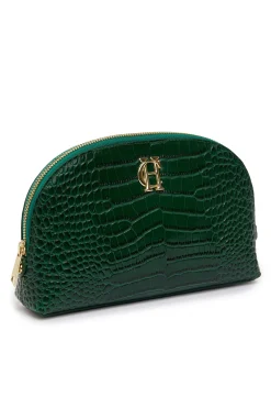 Holland Cooper Chelsea Makeup Bag Emerald Croc Online
