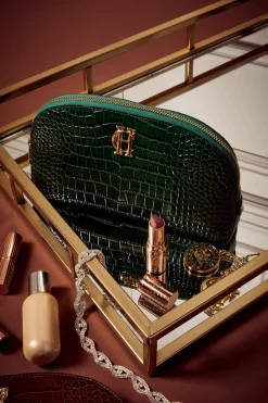 Holland Cooper Chelsea Makeup Bag Emerald Croc Online