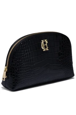 Holland Cooper Chelsea Makeup Bag Black Croc New