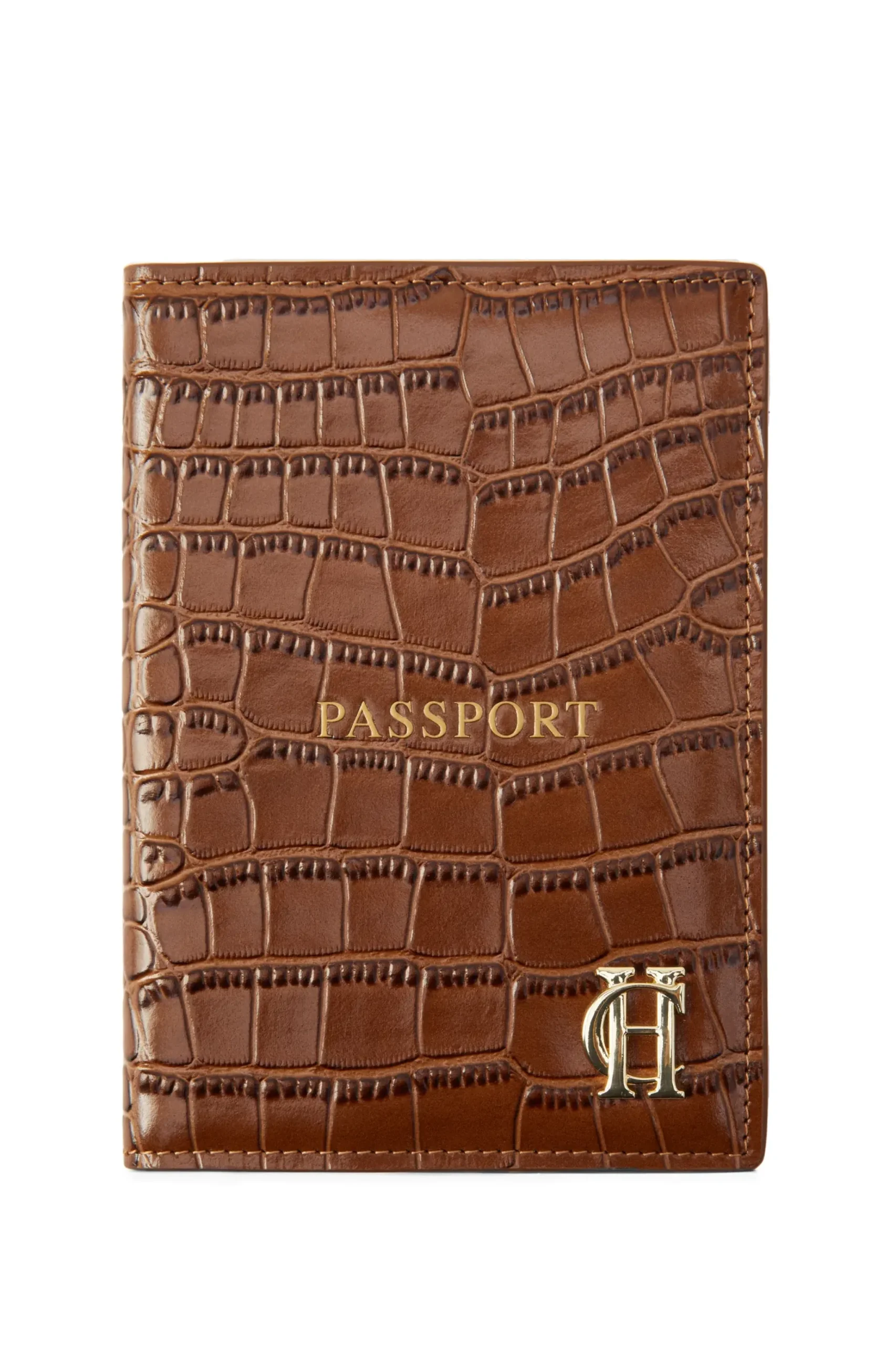 Holland Cooper Chelsea Passport Holder Tan Croc Online