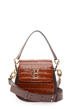 Holland Cooper Chelsea Saddle Bag Tan Croc