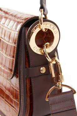 Holland Cooper Chelsea Saddle Bag Tan Croc