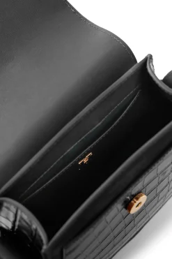 Holland Cooper Chelsea Saddle Bag Black Croc Outlet
