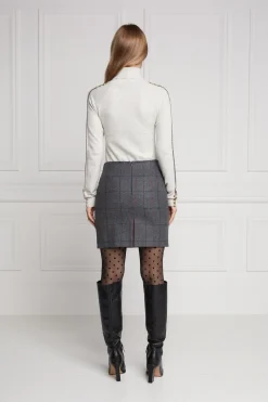 Holland Cooper Chelsea Skirt Mid Blue Check Hot