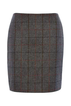 Holland Cooper Chelsea Skirt Mid Blue Check Hot