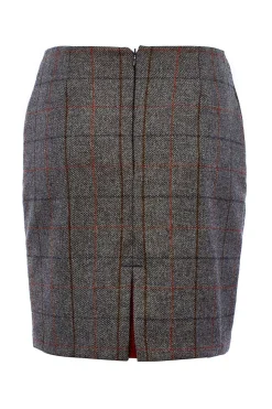 Holland Cooper Chelsea Skirt Mid Blue Check Hot
