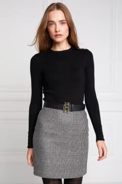 Holland Cooper Chelsea Skirt Prince of Wales Black