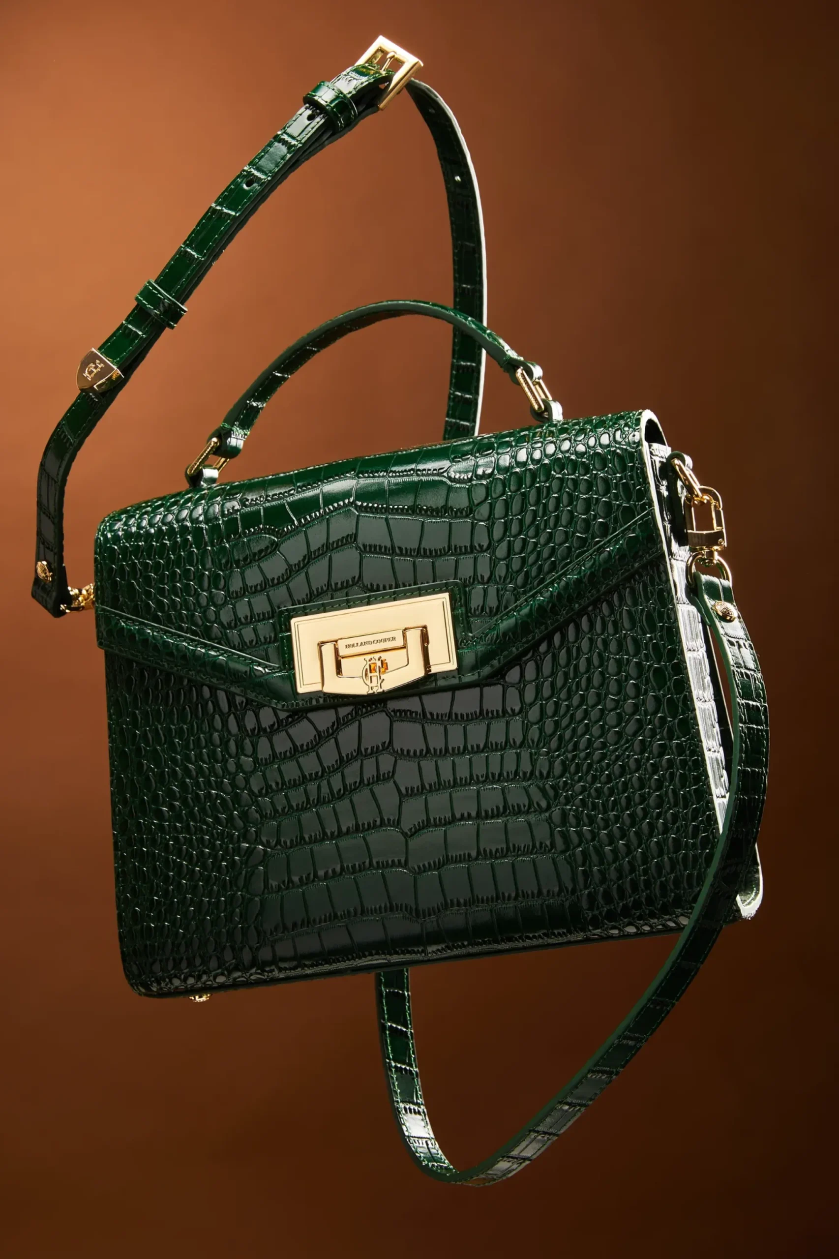 Holland Cooper Cheltenham Bag Emerald Croc Clearance