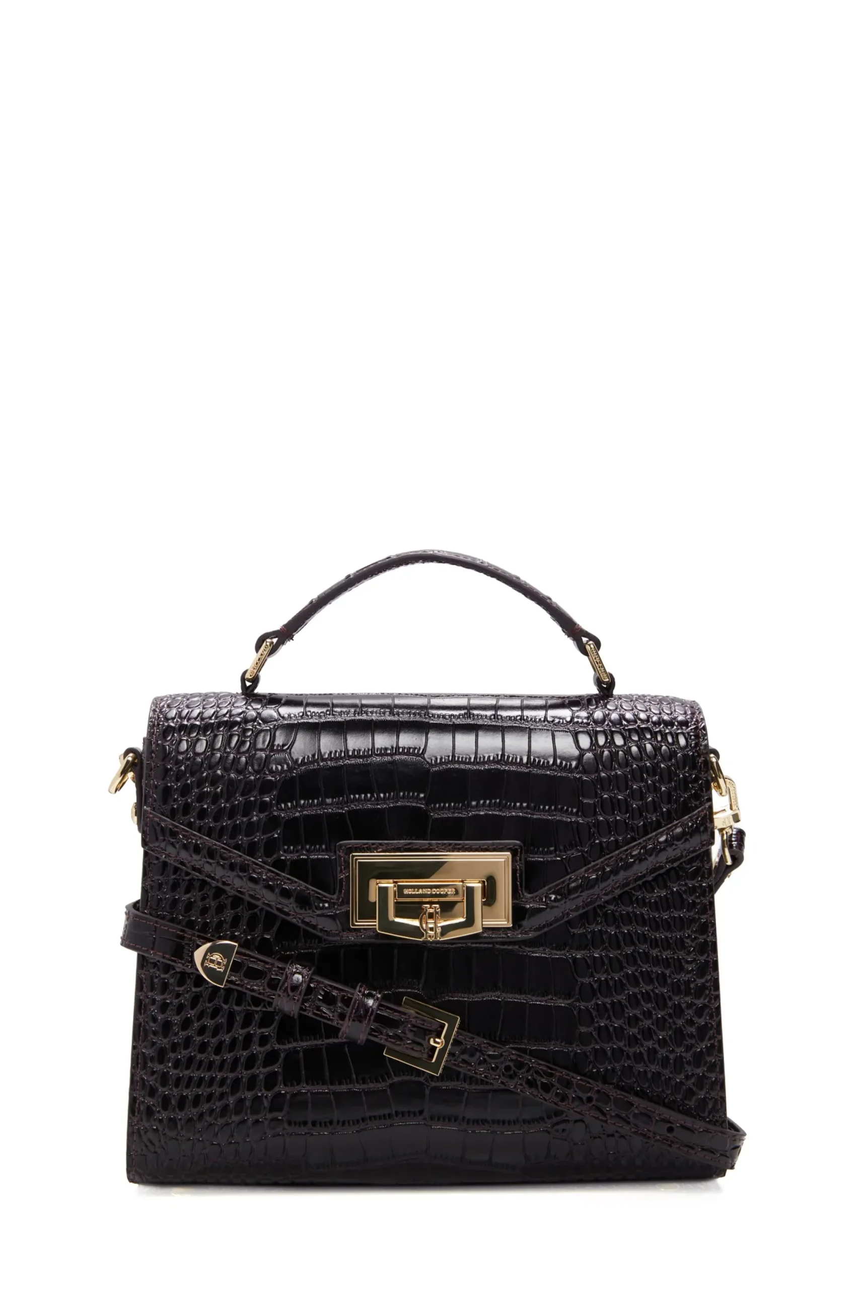 Holland Cooper Cheltenham Bag Rich Chocolate Croc New