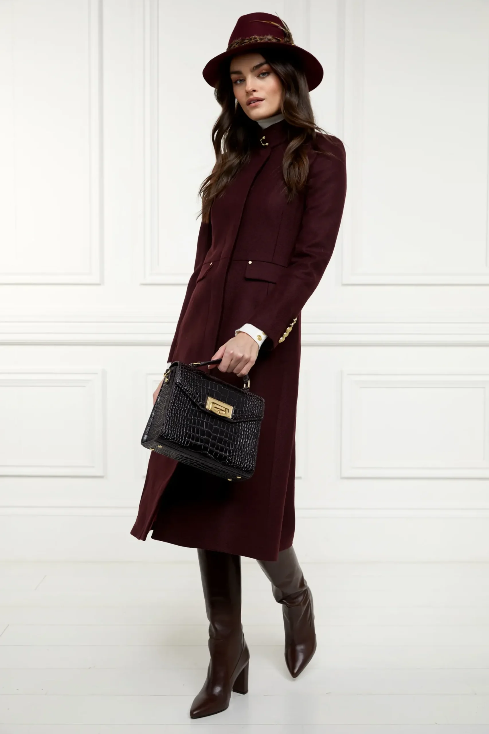 Holland Cooper Cheltenham Bag Rich Chocolate Croc New