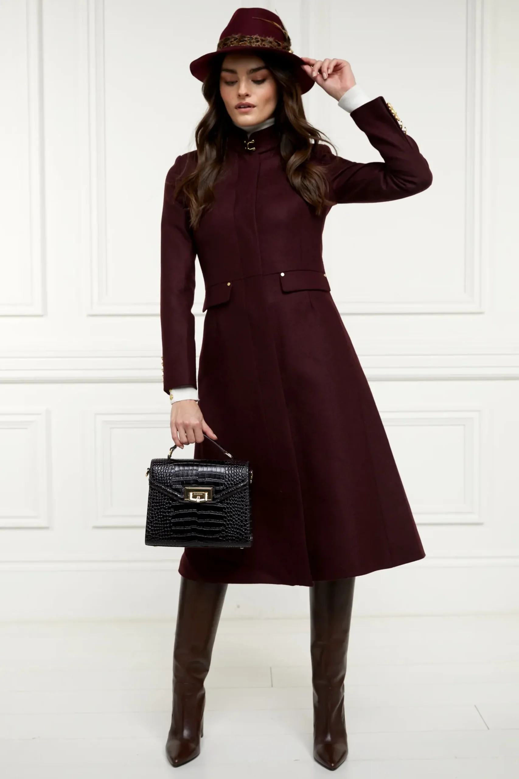 Holland Cooper Cheltenham Bag Rich Chocolate Croc New
