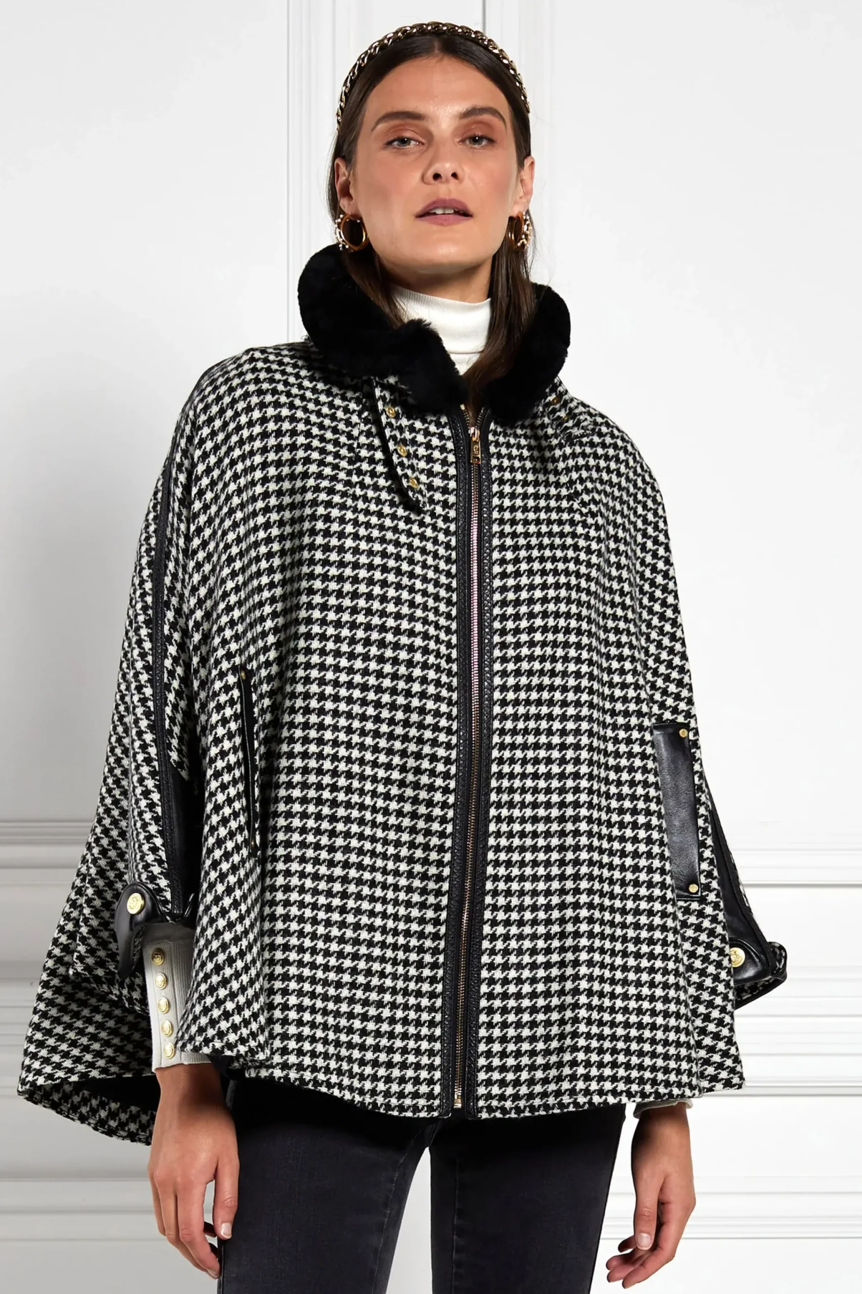 Holland Cooper Chiltern Cape Houndstooth Sale