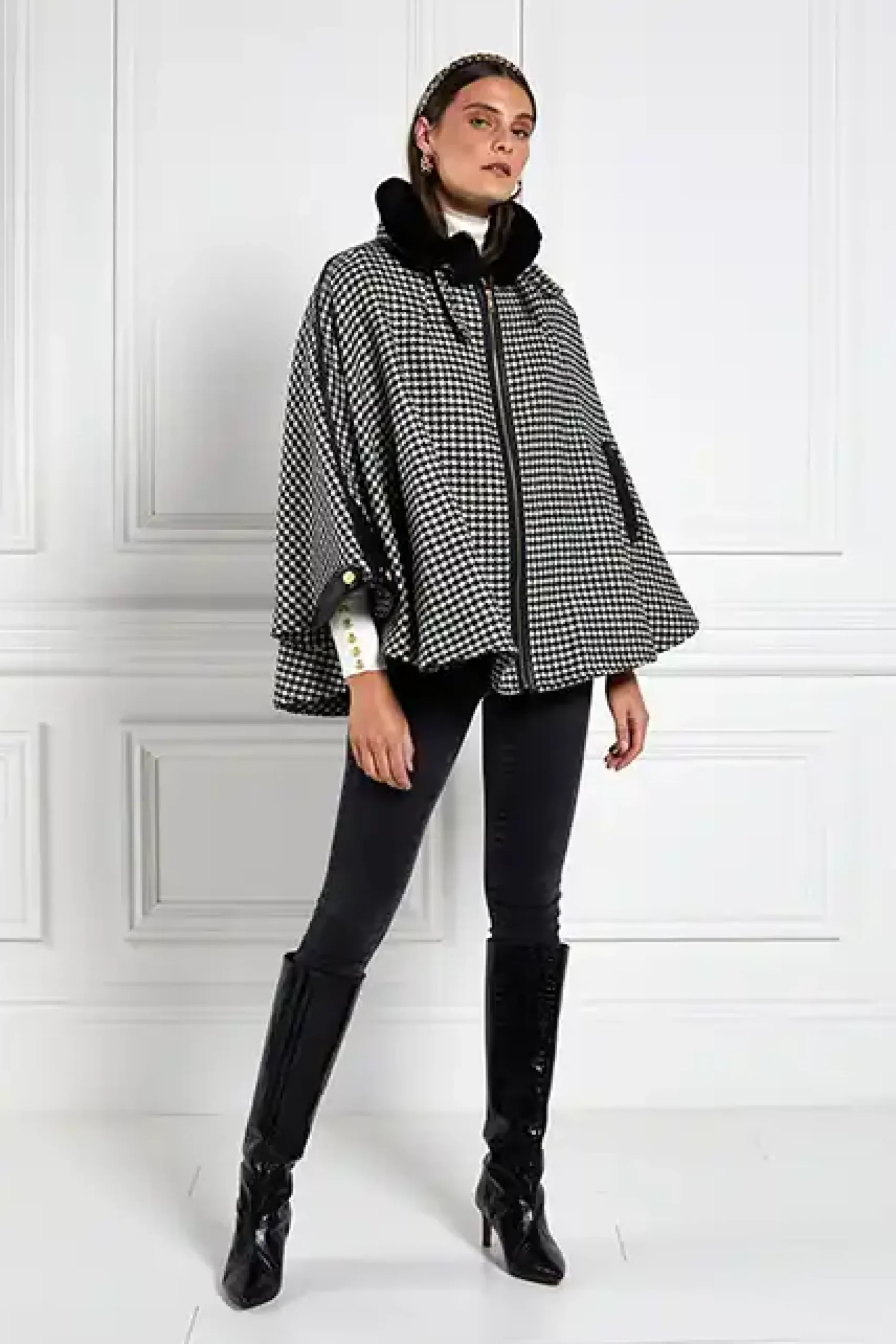 Holland Cooper Chiltern Cape Houndstooth Sale