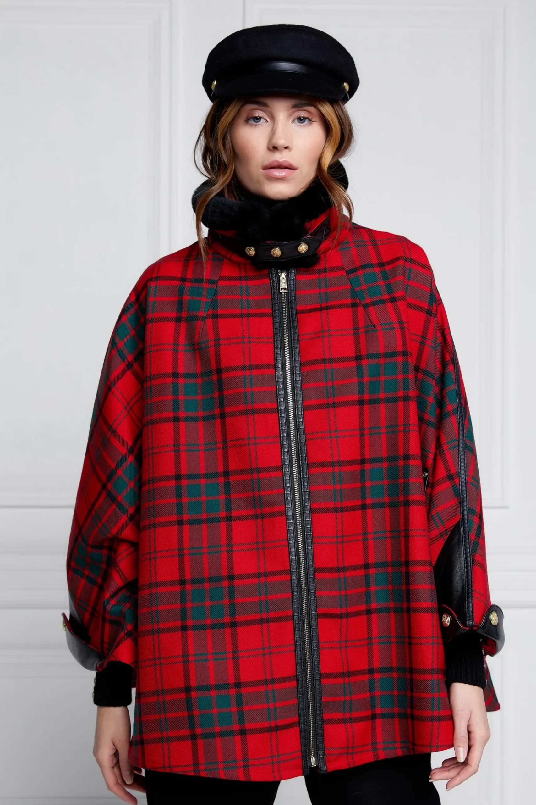 Holland Cooper Chiltern Cape Red Tartan Best