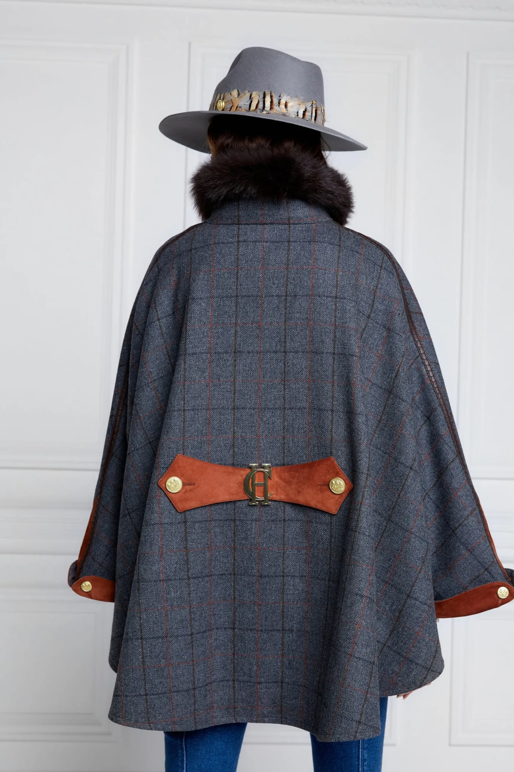 Holland Cooper Chiltern Cape Mid Blue Check Hot
