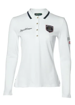 Holland Cooper Classic Long Sleeve Polo Shirt White New