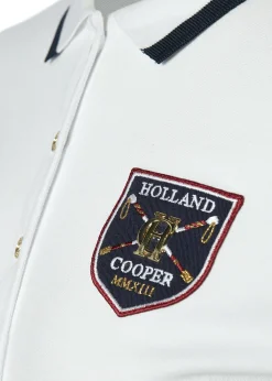 Holland Cooper Classic Long Sleeve Polo Shirt White New