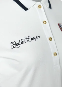 Holland Cooper Classic Long Sleeve Polo Shirt White New
