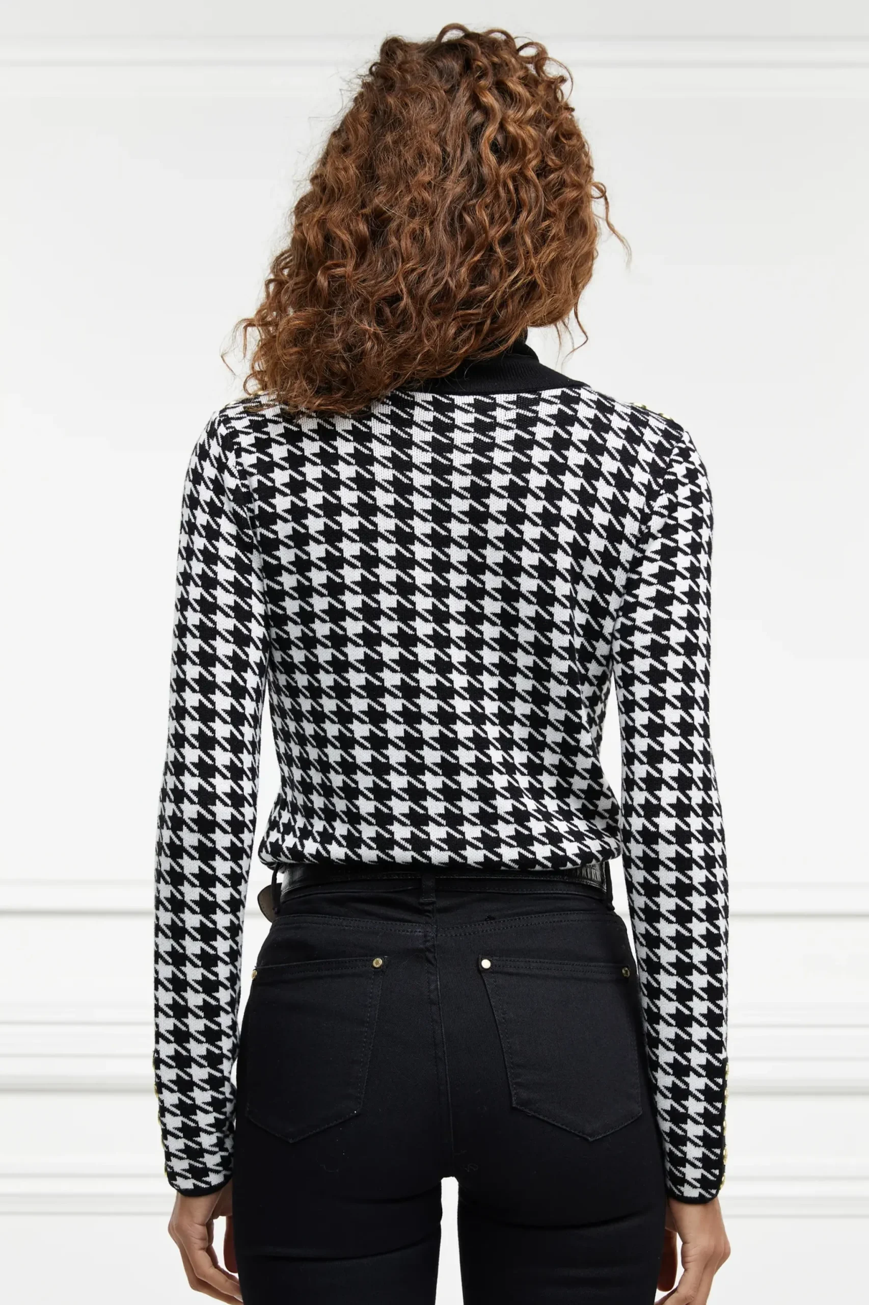Holland Cooper Classic Roll Neck Knit Houndstooth Sale