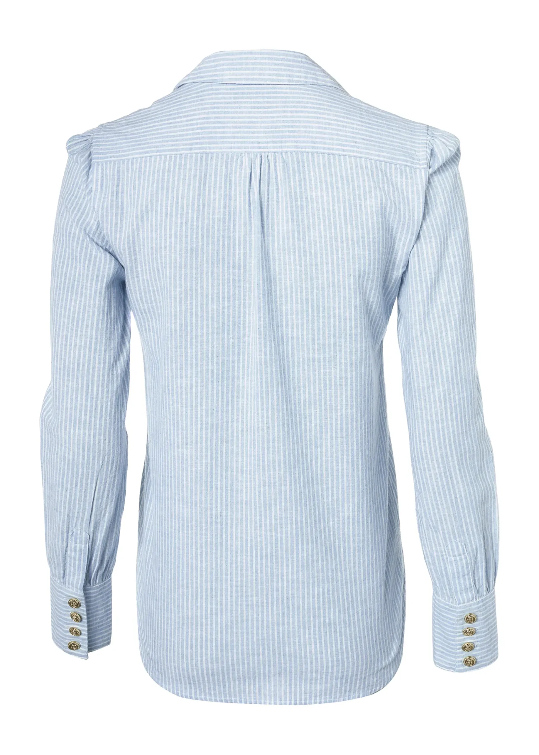 Holland Cooper Classic V-Neck Blouse Azure Stripe Clearance