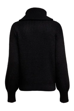 Holland Cooper Corded Roll Neck Knit Black New