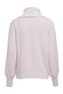 Holland Cooper Corded Roll Neck Knit Ice Pink New