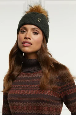 Holland Cooper Cortina Bobble Hat Fern Green