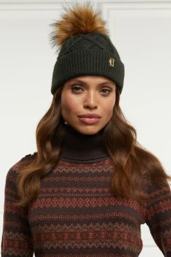 Holland Cooper Cortina Bobble Hat Fern Green