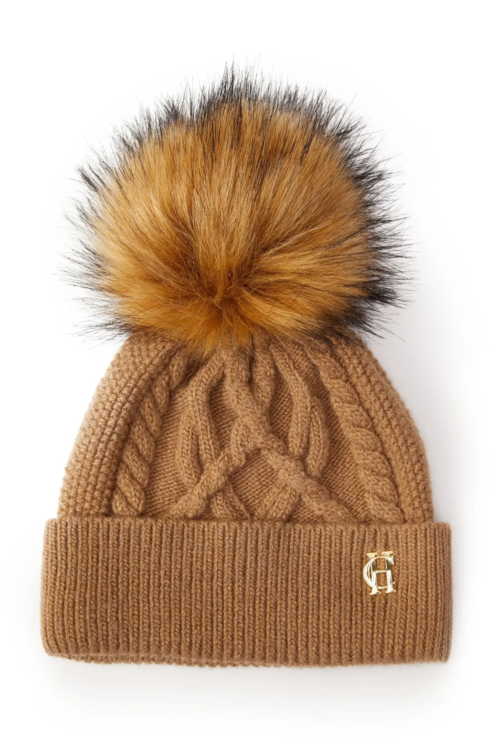 Holland Cooper Cortina Bobble Hat Caramel Outlet