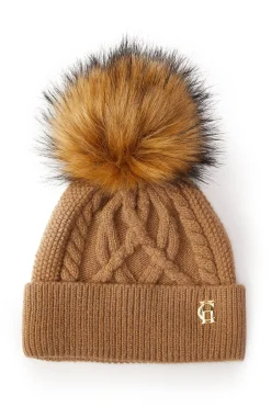 Holland Cooper Cortina Bobble Hat Caramel Outlet