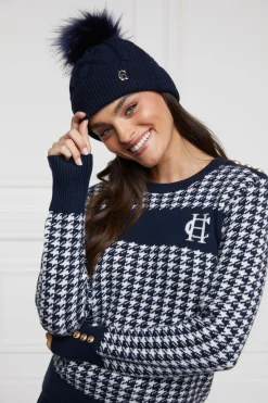 Holland Cooper Cortina Bobble Hat Ink Navy Outlet