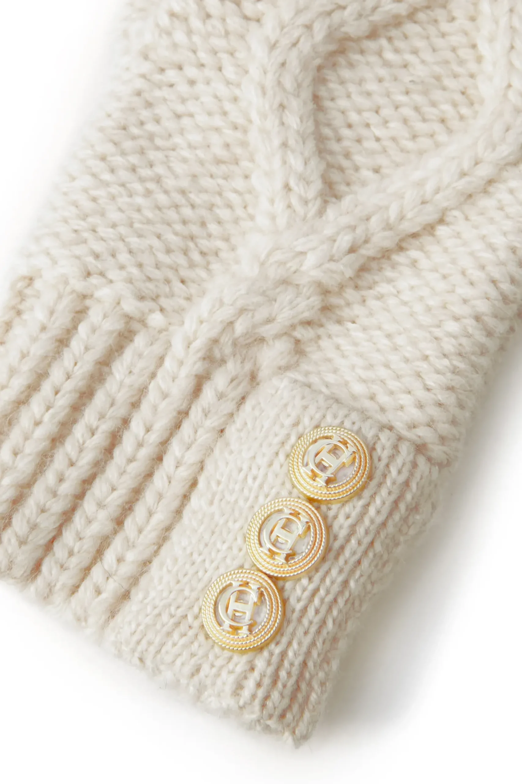 Holland Cooper Cortina Fingerless Gloves Oatmeal Hot