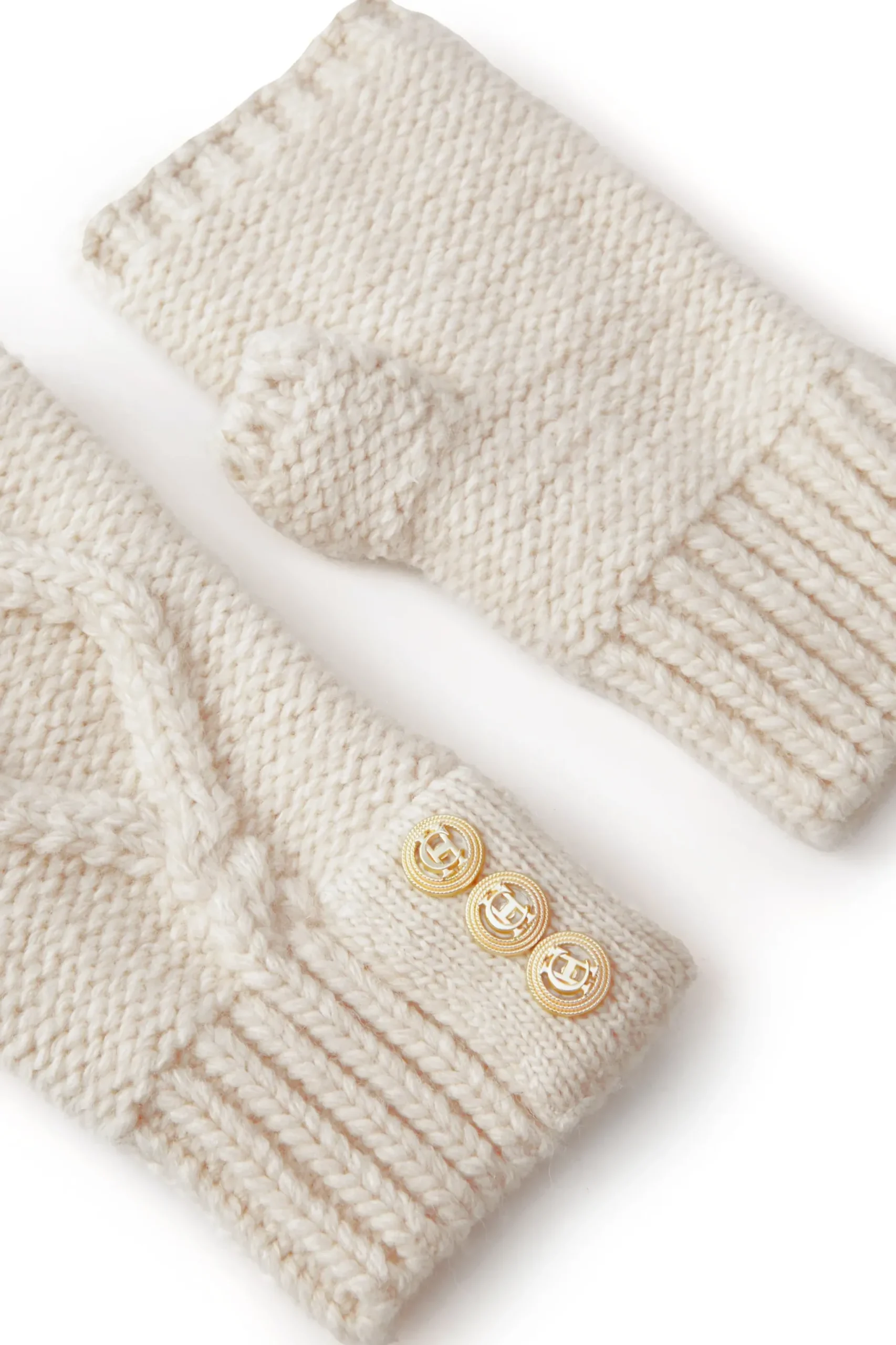 Holland Cooper Cortina Fingerless Gloves Oatmeal Hot