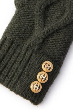 Holland Cooper Cortina Fingerless Gloves Fern Green Hot